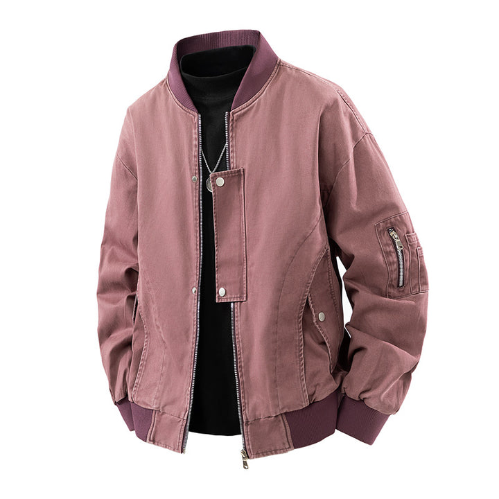 Herren Boxy-Bomberjacke im Utility-Look mit Ärmel-Reißverschluss & Rippbündchen Drune