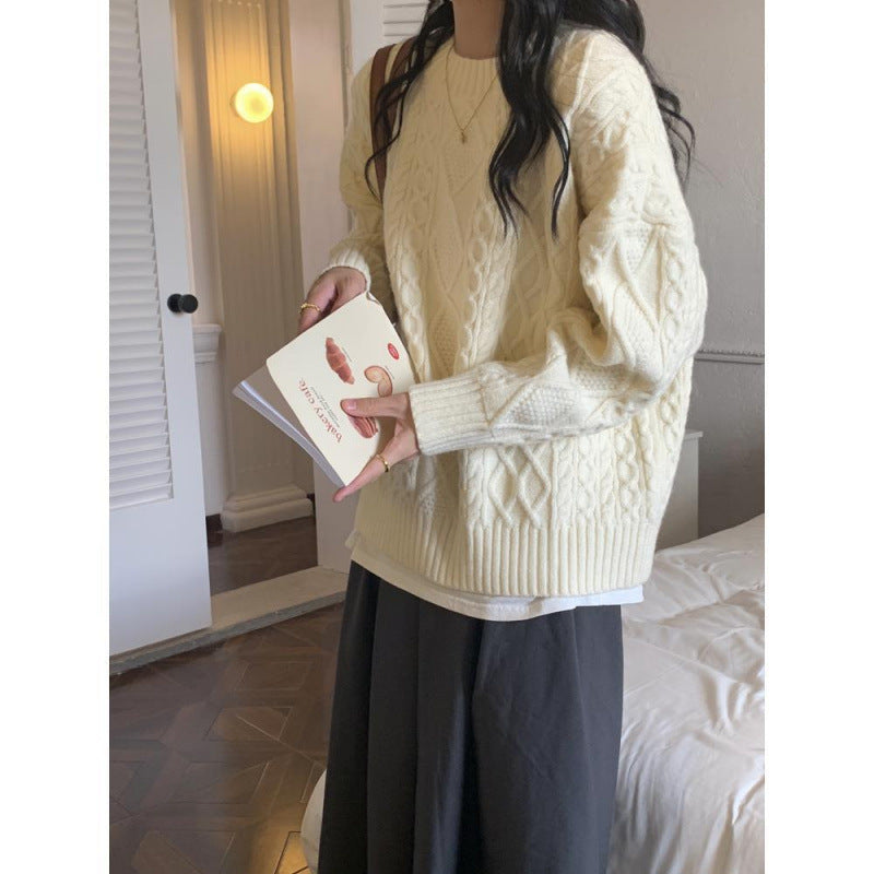 Damen Grobstrickpullover mit strukturiertem Muster Drune
