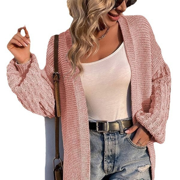 Damen Strickjacke mit lässigem Schnitt und Zopfmuster Drune