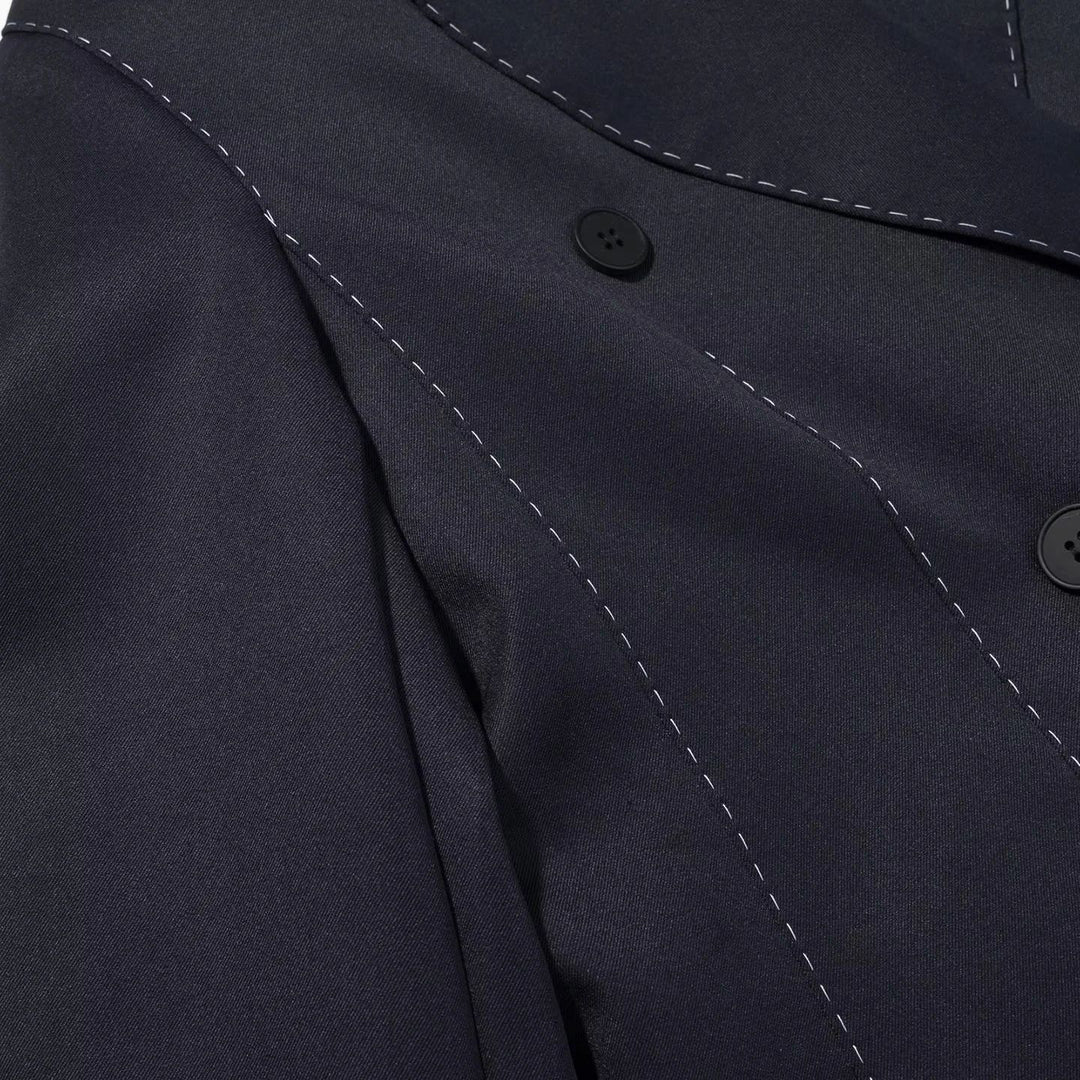 Damen nan doppelt geknöpfter Blazer mit dekorativer Steppnaht und Pattentaschen Drune