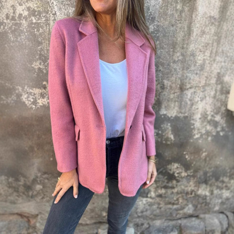 Damen elegante Wolljacke mit schmalem Schnitt Drune