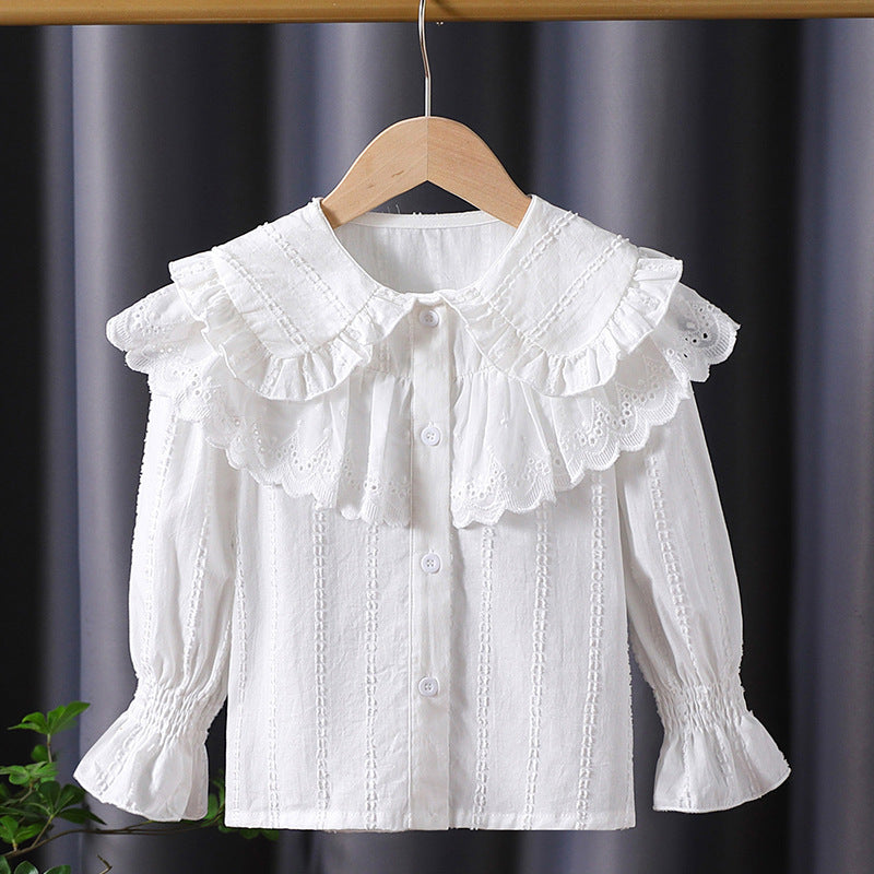 Mädchen Bluse mit Rüschendetails und Broderie Anglaise Drune