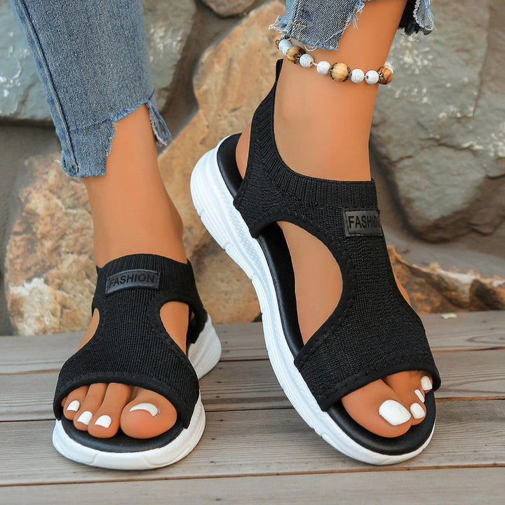 Damen Bequeme Freizeit-Sandalen mit elastischen Riemen und gepolsterter Sohle Drune