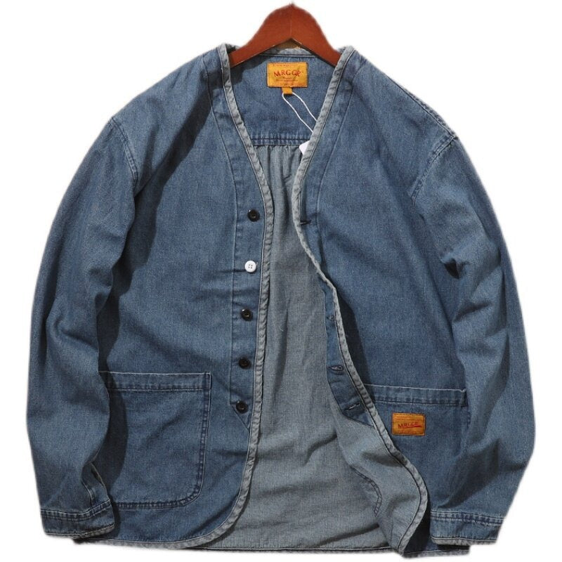 Herren Modische Denim-Jacke mit Taschen Drune