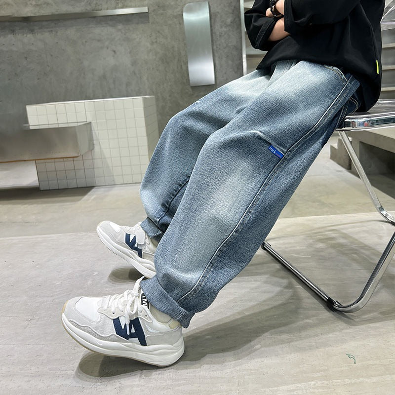 Unisex lässige baggy Jeans mit kreativen Designelementen Drune