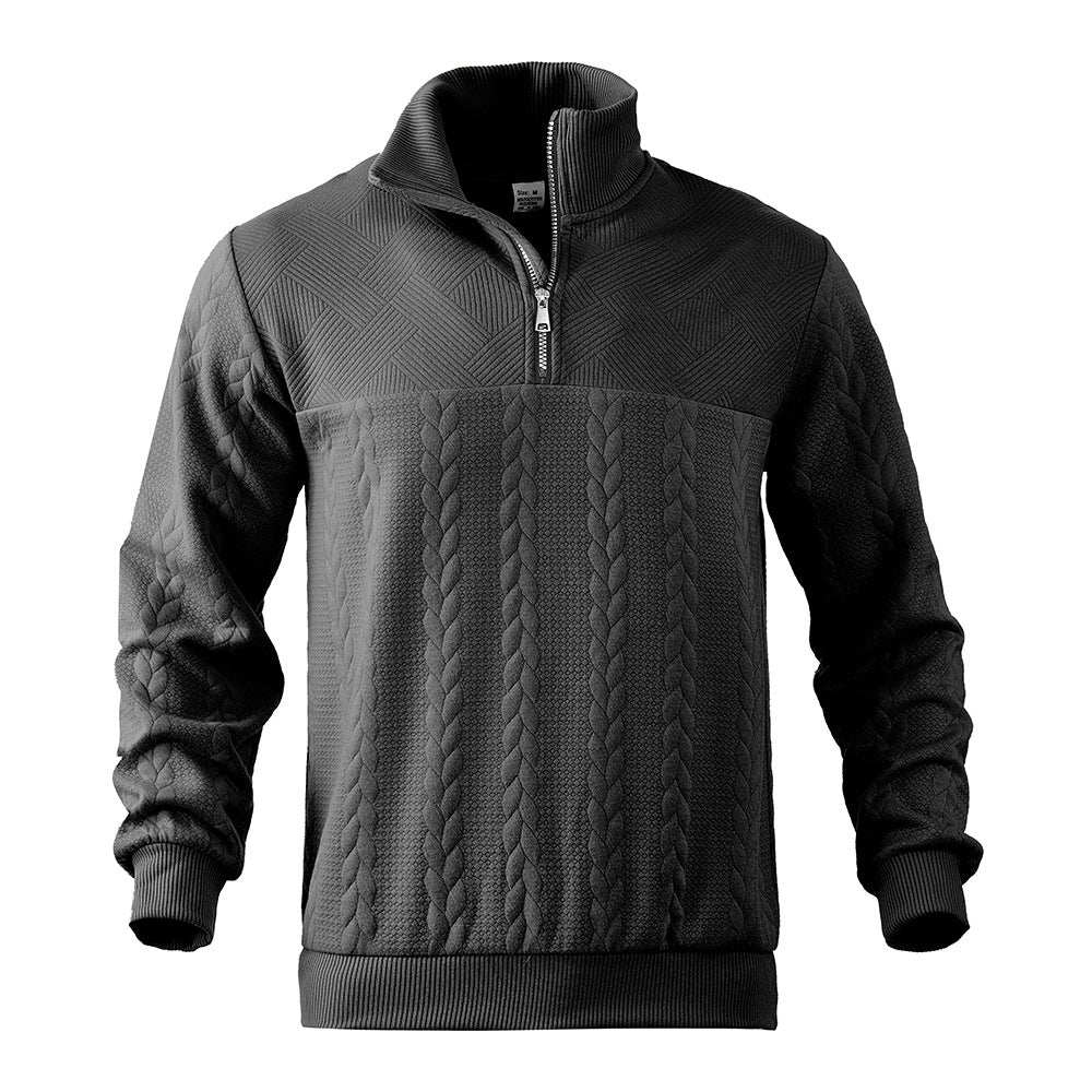 Herren Sweatshirt mit Zipper und strukturierter Verarbeitung Drune