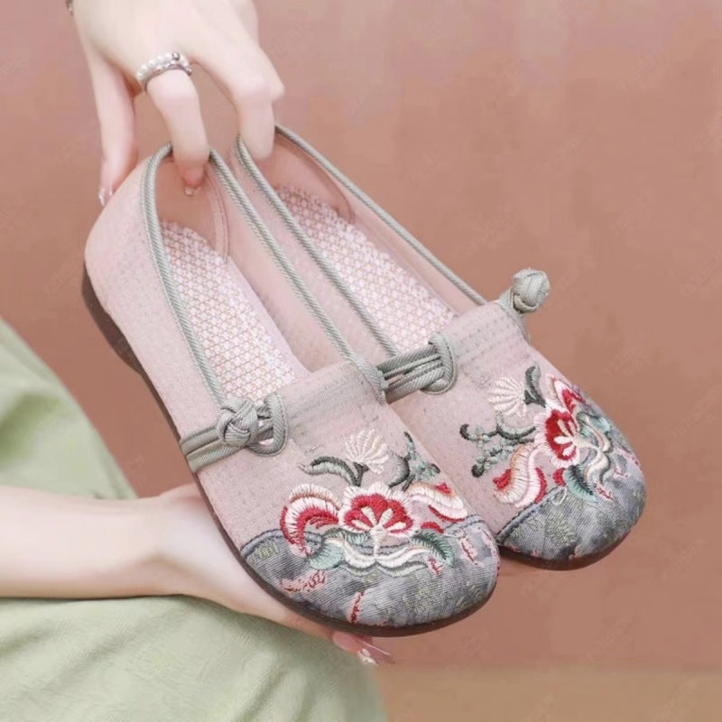 Damen bestickte Ballerina-Schuhe Drune