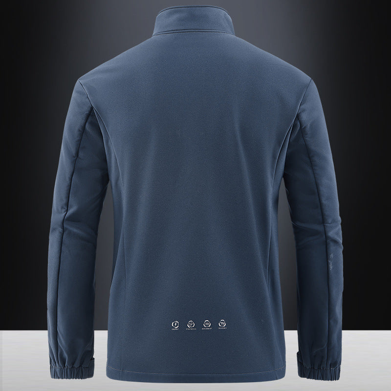 Herren Technische Softshelljacke mit winddichtem Shell, hohem Kragen und Reißverschlusstaschen Drune