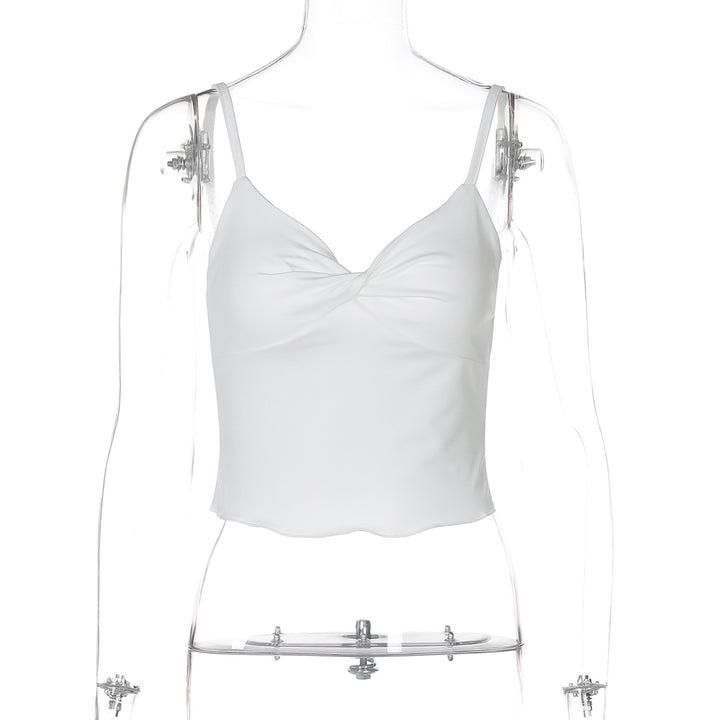 Damen Elegantes Spaghetti-Top mit verführerischer Drapierung Drune