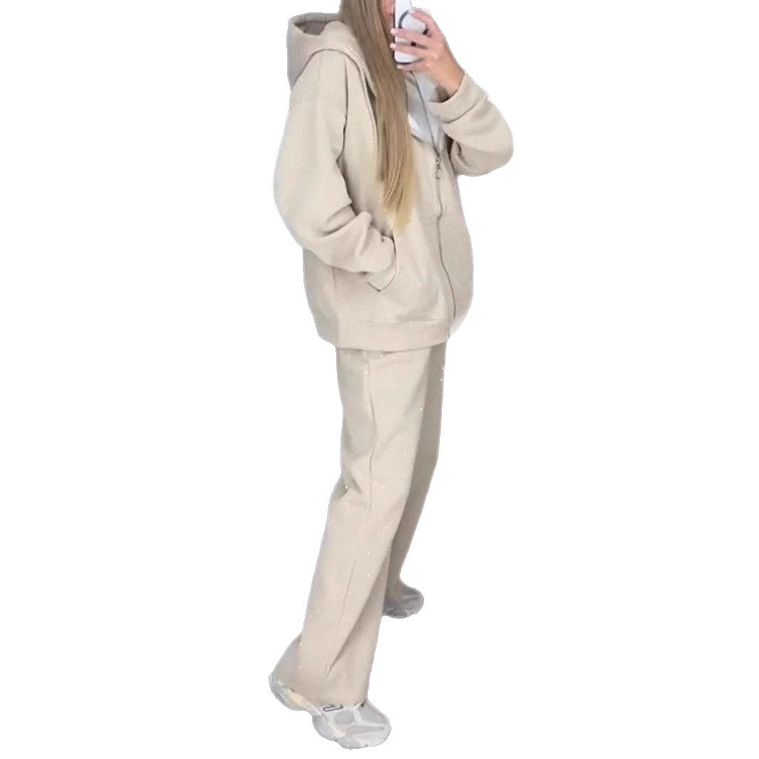 Damen Sportliches Sweat-Outfit mit Kapuze und weiter Passform Drune