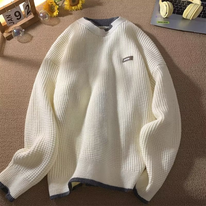 Herren Grobstrickpullover mit hohem Kragen Drune