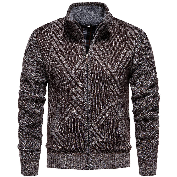 Herren Strickjacke mit strukturiertem Zopfmuster und praktischen Taschen Drune