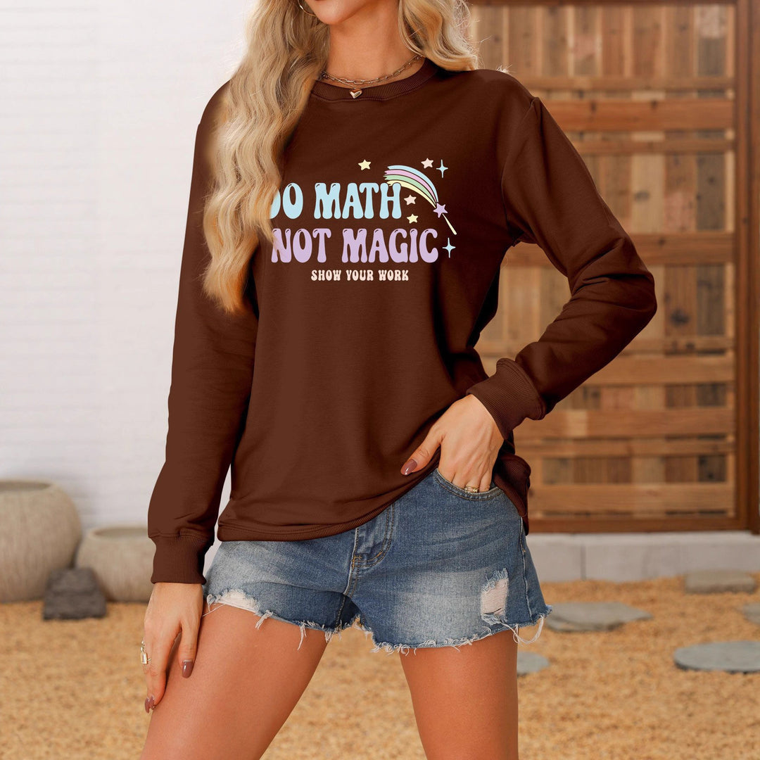 Damen lässiger Sweatshirt mit inspirierendem Mathematikmotiv Drune