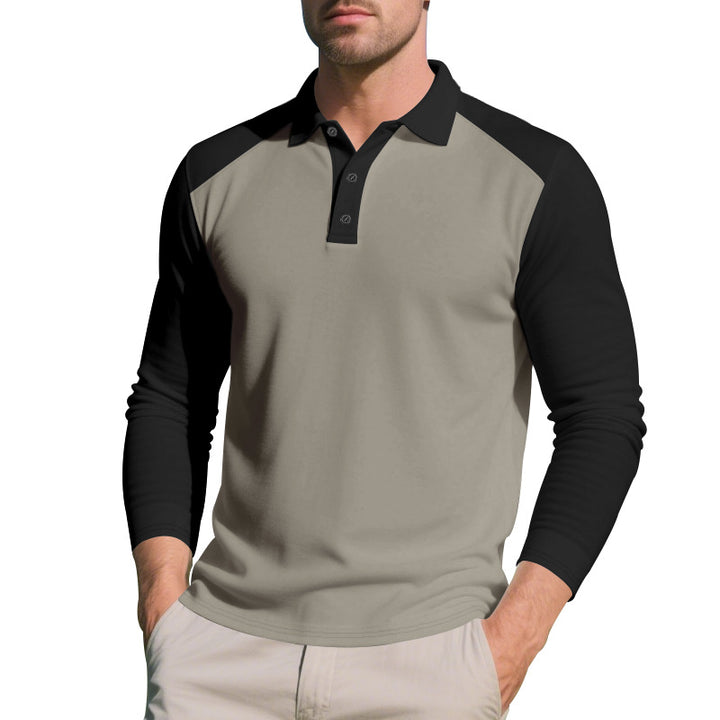 Herren nan langärmliges Raglan-Polo aus Funktionsjersey mit sportlicher Knopfleiste Drune