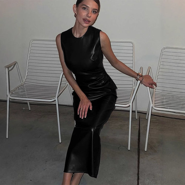 Damen Langes Kleid mit asymmetrischem Schnitt und elegantem Drapé Drune