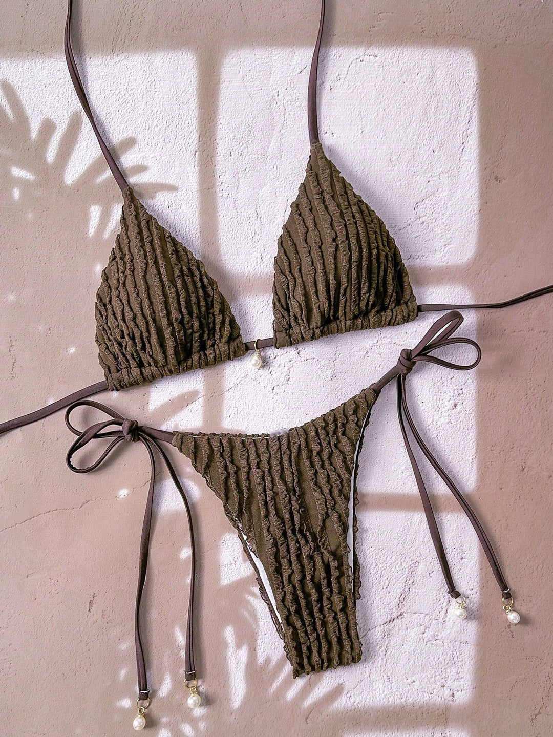Damen Triangel-Bikini mit strukturierter Textur Drune