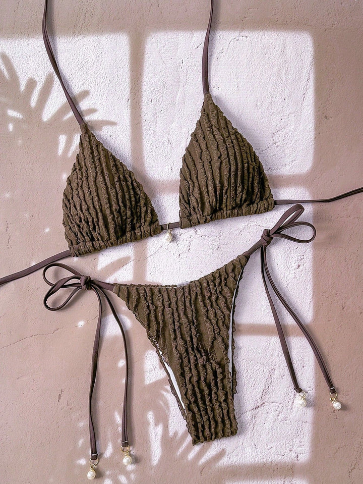 Damen Triangel-Bikini mit strukturierter Textur Drune
