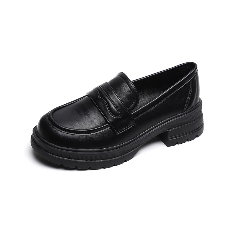 Damen Mokassin-Schuhe mit robustem Plateau und eleganter Schnalle Drune