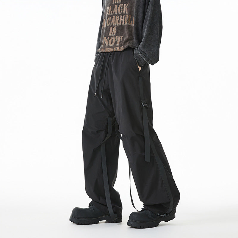 Damen Weite Tech-Cargo-Hose mit Tunnelzugbund, Beinriemen und wasserabweisender Nylon‑Optik Drune