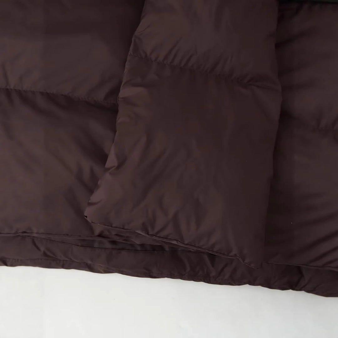 Damen nan wattierte Kurzsteppjacke mit voluminösem Schalkragen und Oversize-Schnitt Drune