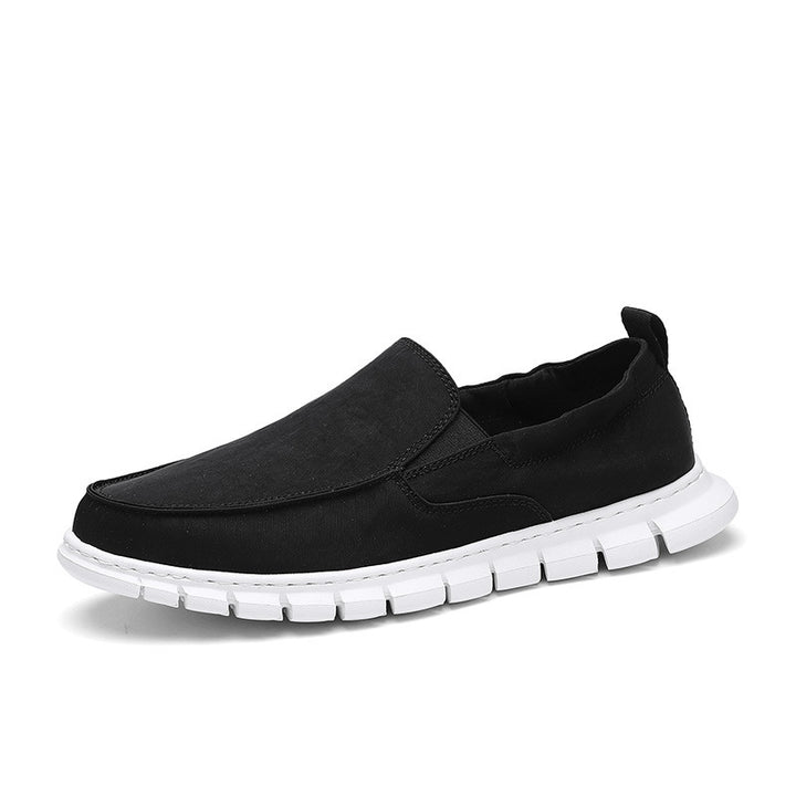 Herren Legerer Canvas-Mokassin-Slipper mit geflochtener Schnürung und gefleckter EVA-Sohle Drune