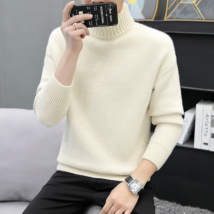 Herren Rollkragenpullover aus Bouclé-Feinstrick mit gerippten Bündchen Drune