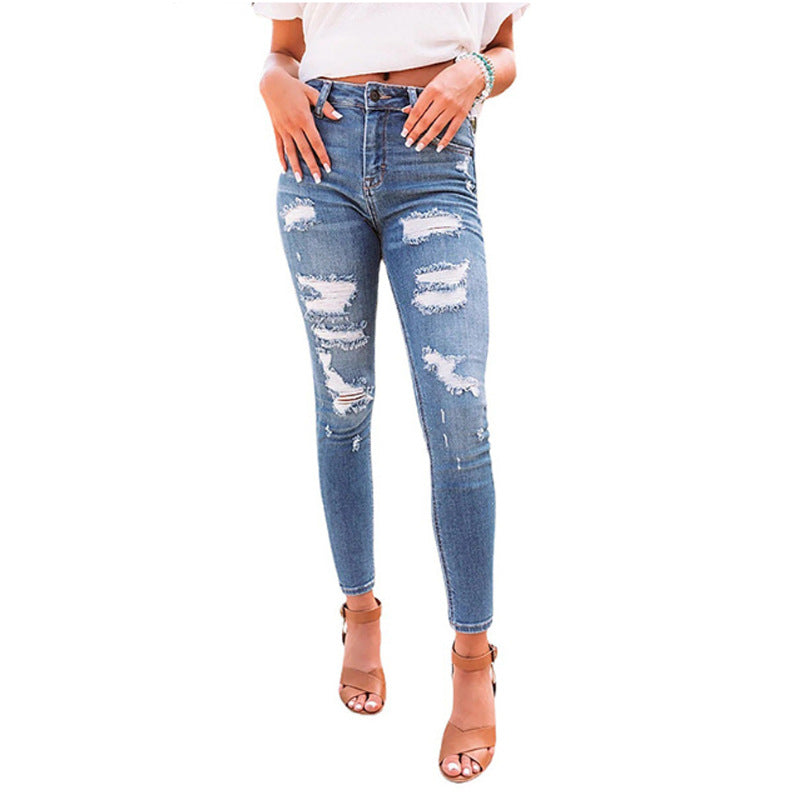 Damen Skinny Jeans mit modischen Destroyed-Effekten Drune