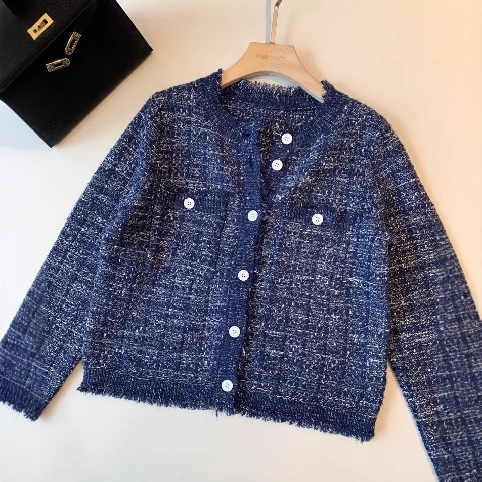 Damen Strickjacke mit durchgehendem Knopfverschluss und elegantem Design Drune