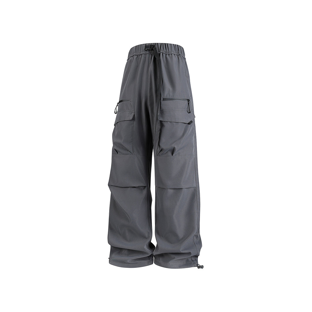 Herren Weite Utility-Cargohose mit verstärkten Kniepassen, Zipper- und Klappfächern Drune
