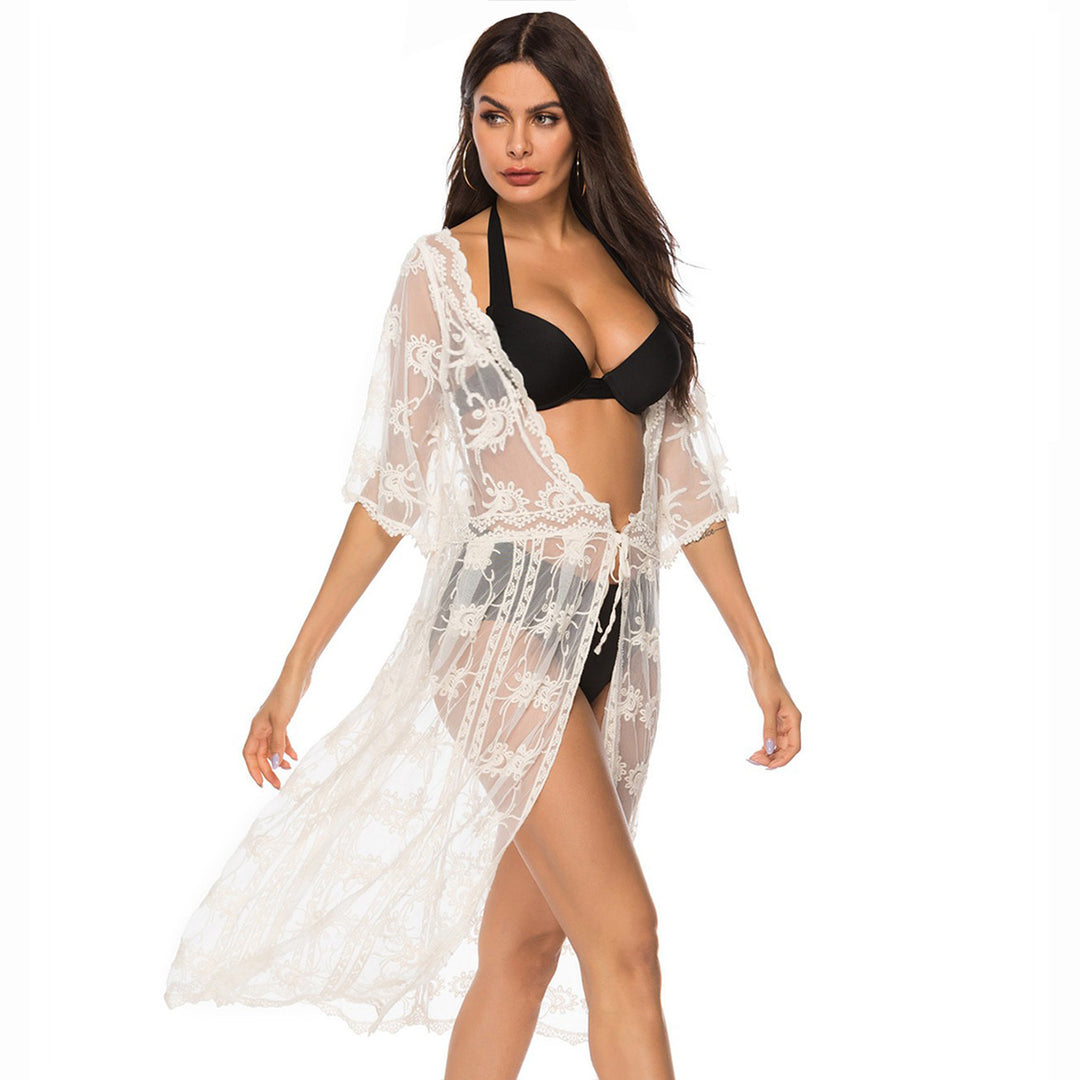 Damen elegante Häkel-Strandüberwurfjacke Drune