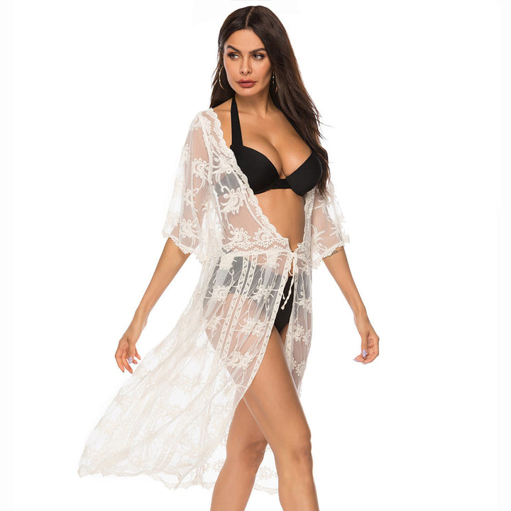 Damen elegante Häkel-Strandüberwurfjacke Drune