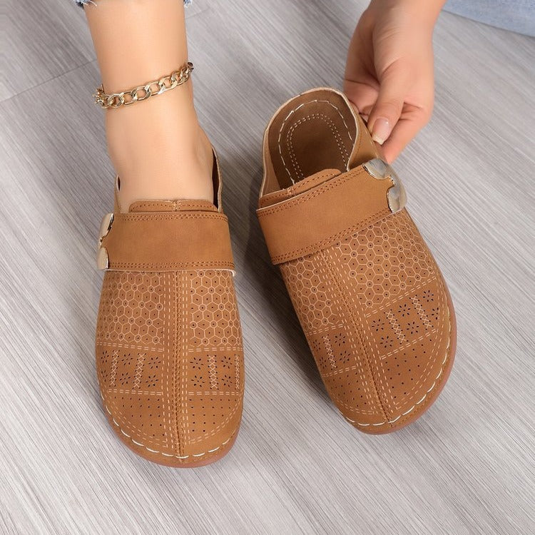 Damen Perforierte Komfort-Clogs mit Orthopädischer Einlegesohle Drune