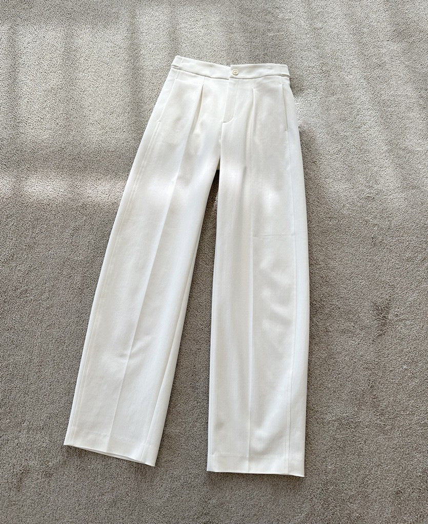 Damen Elegante weite Stoffhose mit Falten Drune