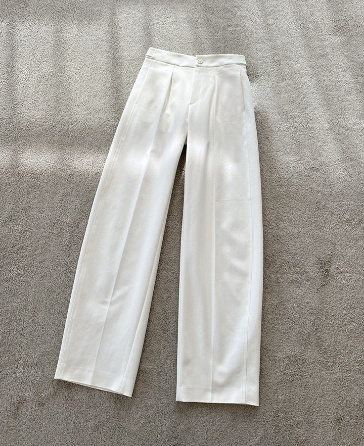 Damen Elegante weite Stoffhose mit Falten Drune