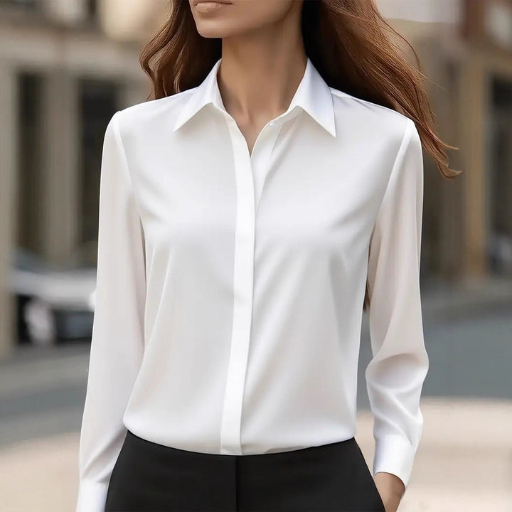 Damen Elegante satiniert Bluse Drune