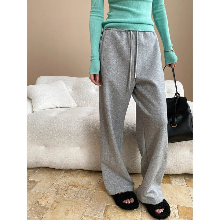 Damen eleganter Off-Shoulder Pullover und weite Hose Set Drune
