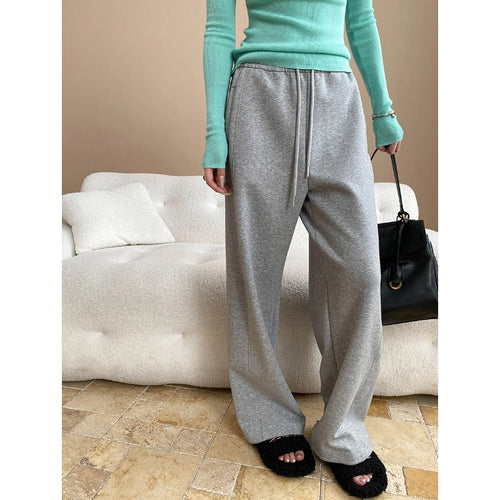 Damen eleganter Off-Shoulder Pullover und weite Hose Set Drune