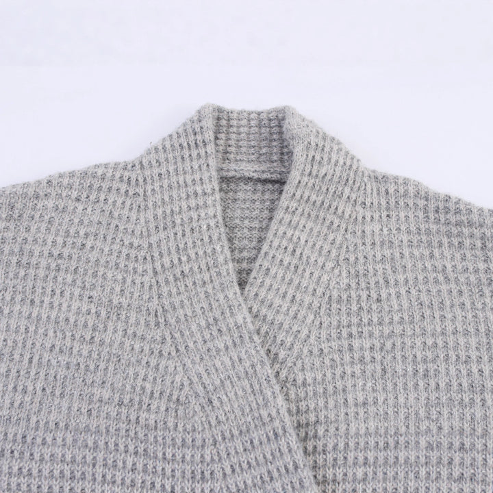Damen Strickjacke mit doppelter Knopfleiste und hoher Kragen Drune