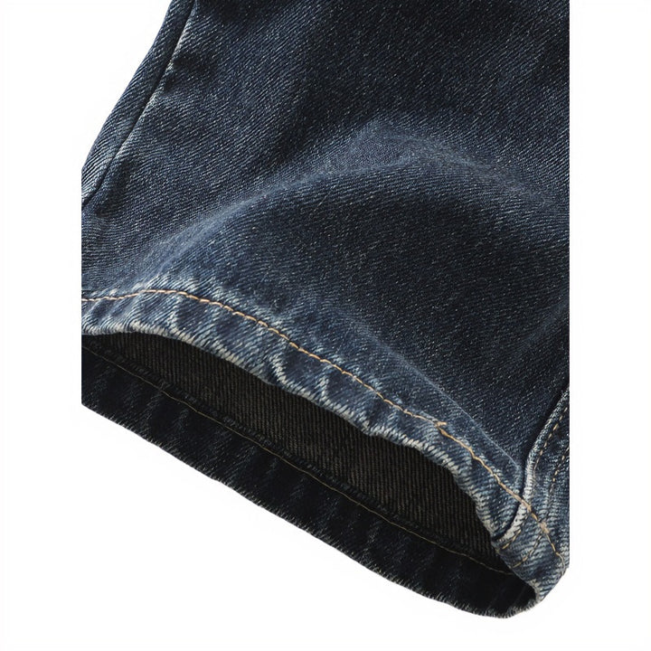 Herren Cargo-Jeans mit aufgesetzten Beintaschen und Used-Waschung Drune