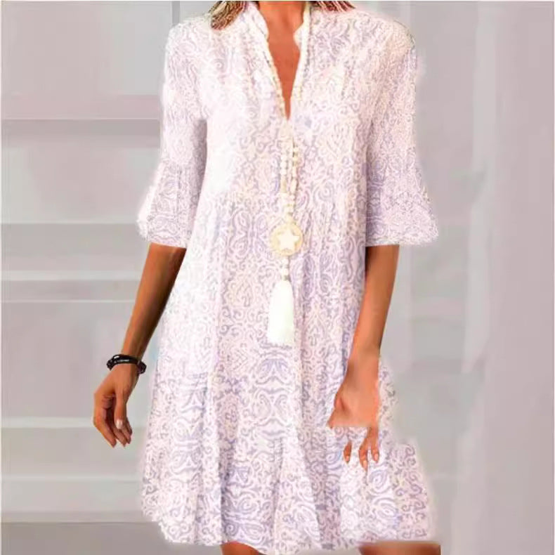 Damen Druckkleid Drune