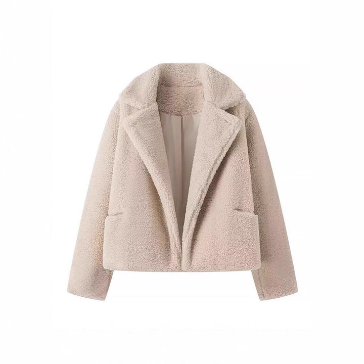 Damen Kuschelige Fleecejacke mit elegantem Revers und praktischen Taschen Drune