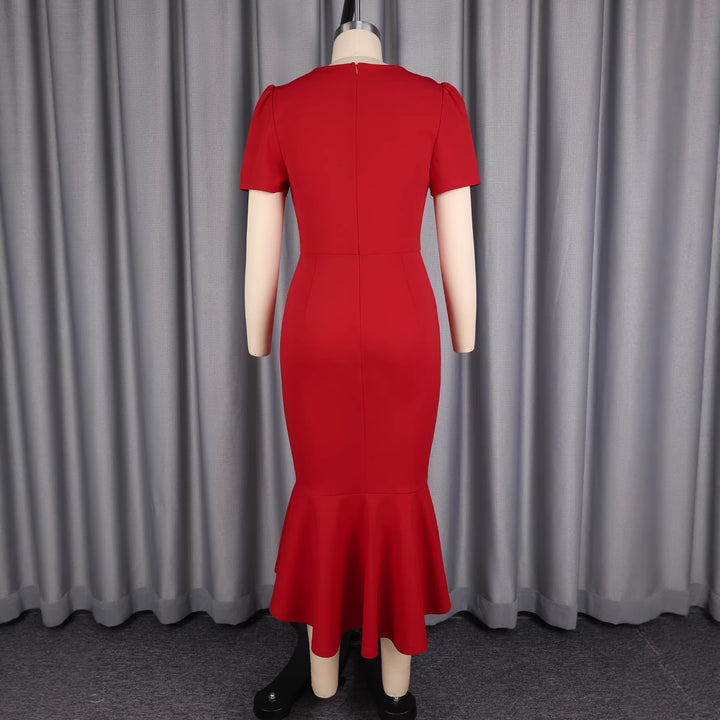 Damen Elegantes Kleid mit floralen Applikationen Drune