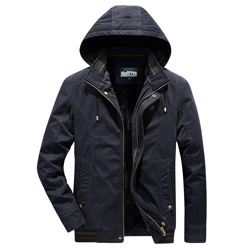 Herren Utility-Kapuzenjacke im Field-Parka-Stil mit Thermofutter und Multifunktions-Taschen Drune