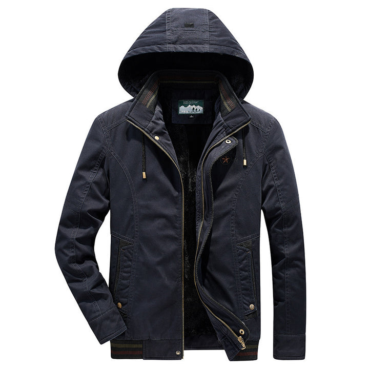 Herren Utility-Kapuzenjacke im Field-Parka-Stil mit Thermofutter und Multifunktions-Taschen Drune