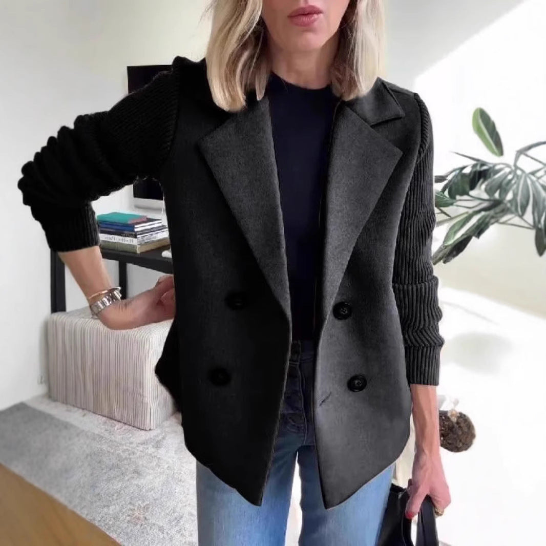 Damen Modischer Oversized-Blazer mit Doppelreihe Drune