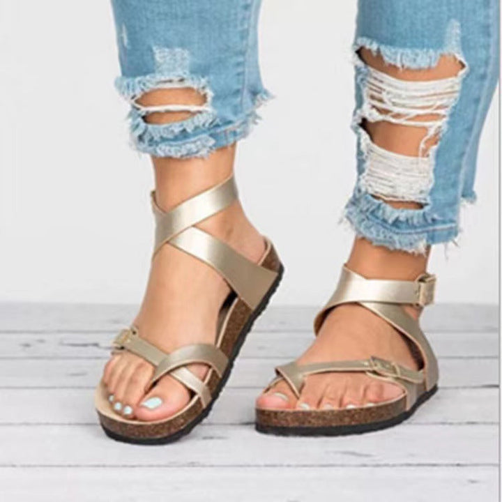 Damen bequeme Riemchen-Sandalen mit anatomischem Fußbett und verstellbarem Riemendesign Drune