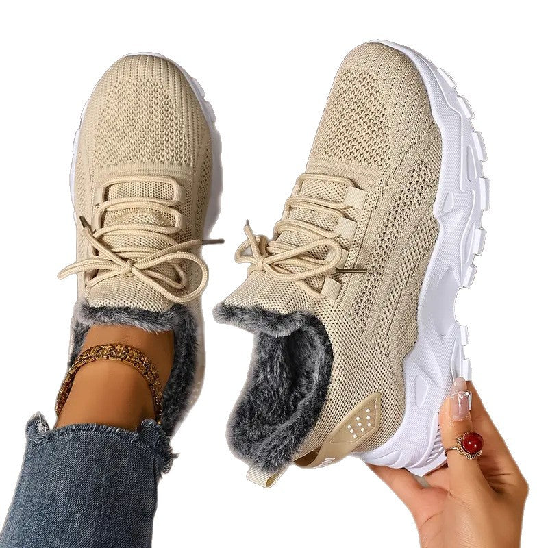Damen Kuschelige Sneaker mit Fleece-Futter Drune