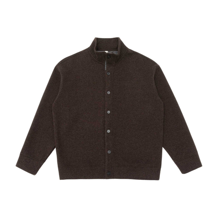 Herren Wollmischung-Überjacke mit Stehkragen und durchgehender Knopfleiste Drune