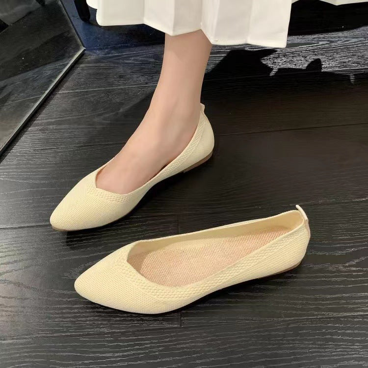 Damen Atmungsaktive Strickspitze Ballerinas Drune