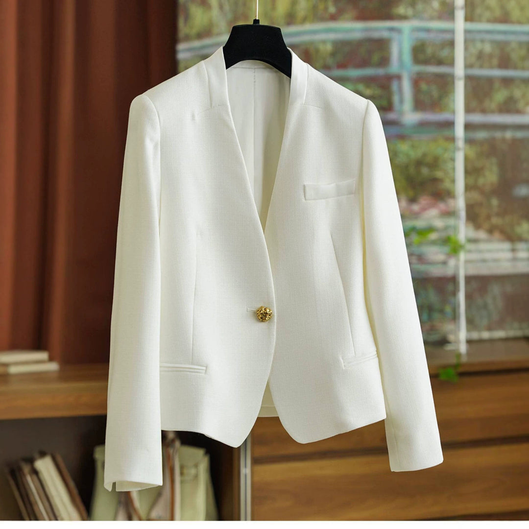 Damen Klassischer Blazer mit glänzendem Knopf Drune